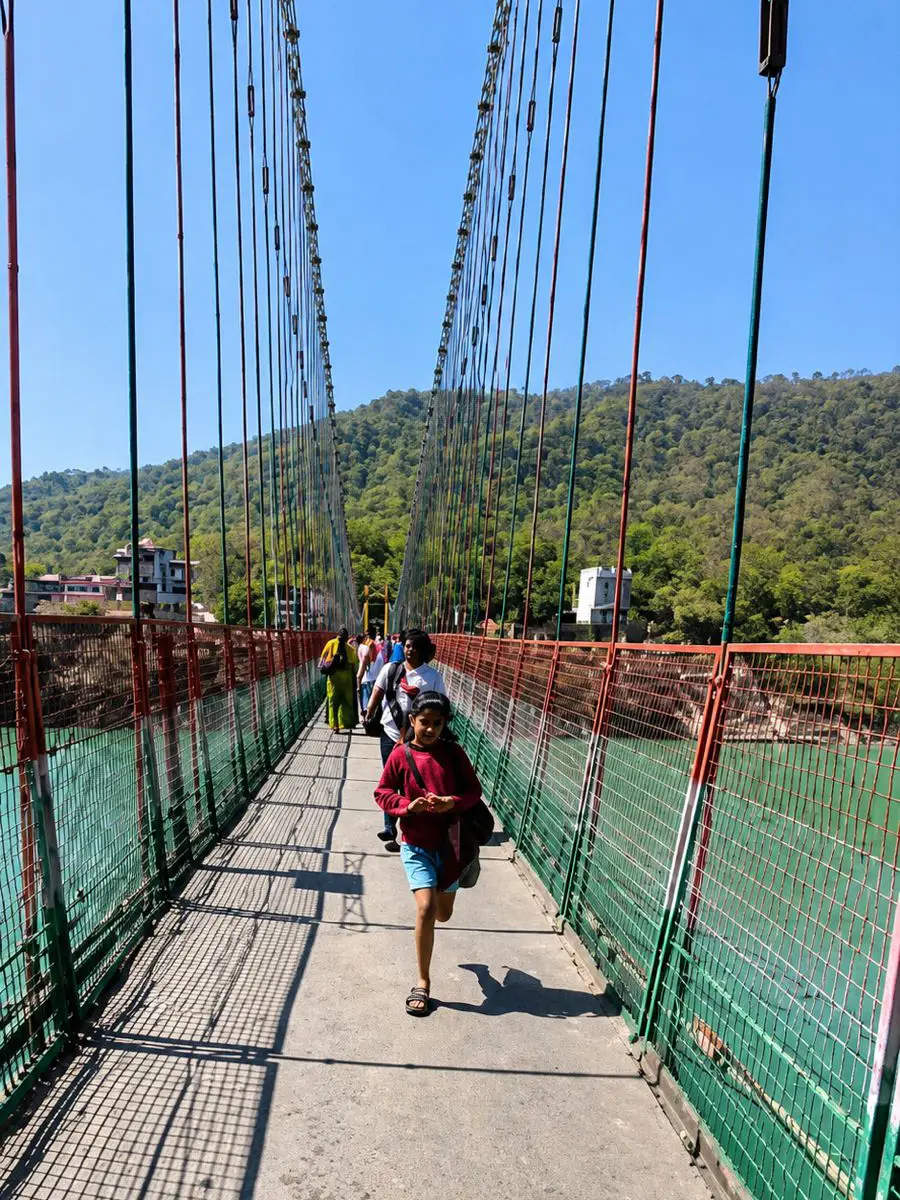 Ram Jhula in Rishikesh, India