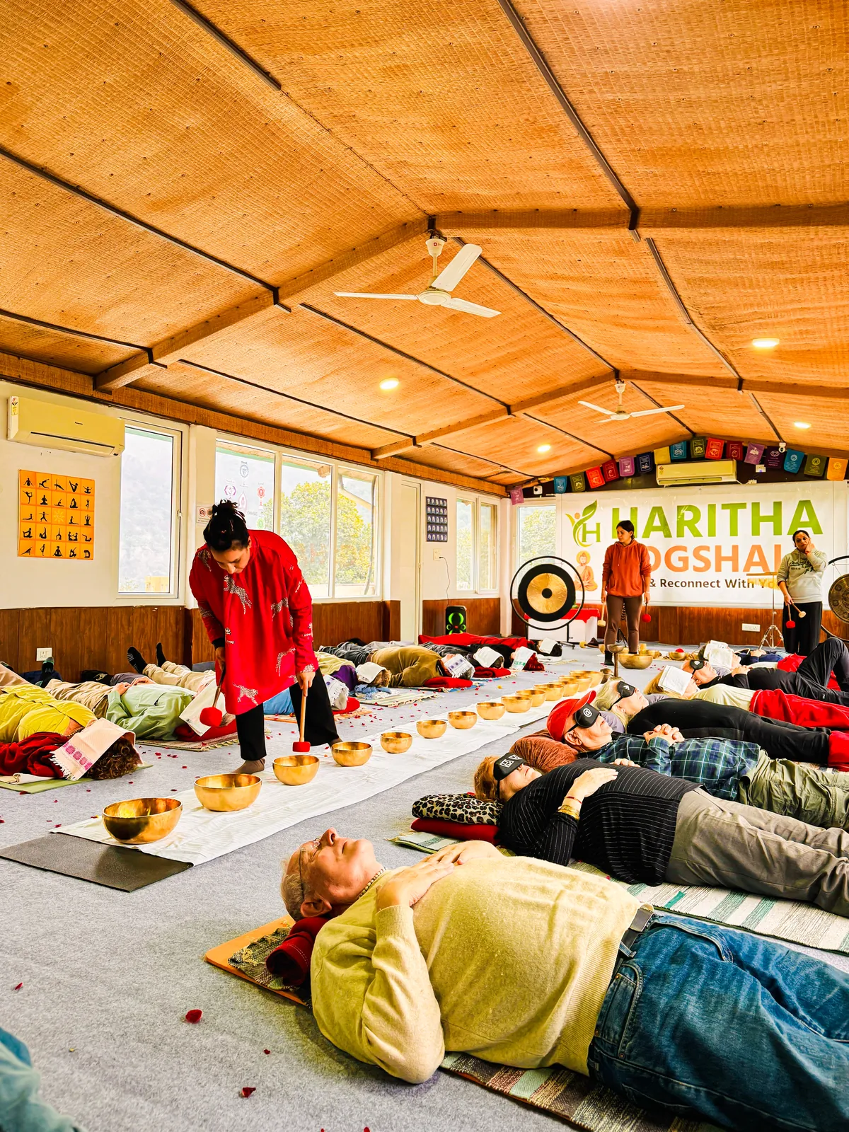 Sound healing session at Haritha International Sound Healing School