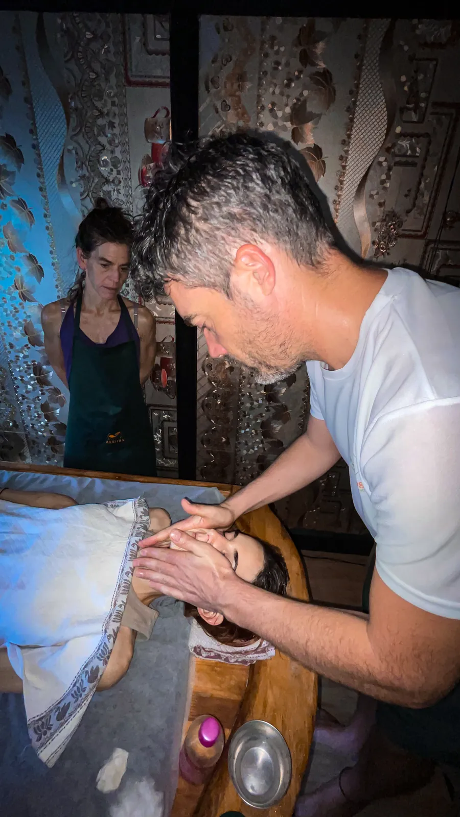 Reiki healing demonstration at Haritha
