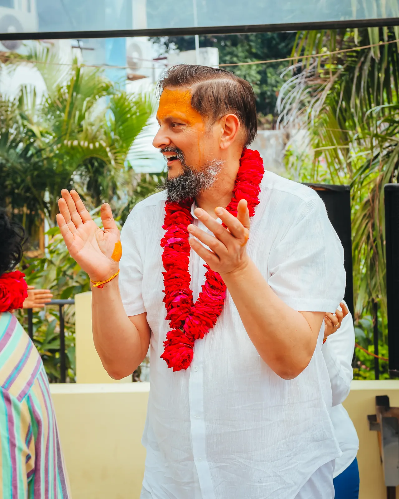 Reiki healing demonstration at Haritha